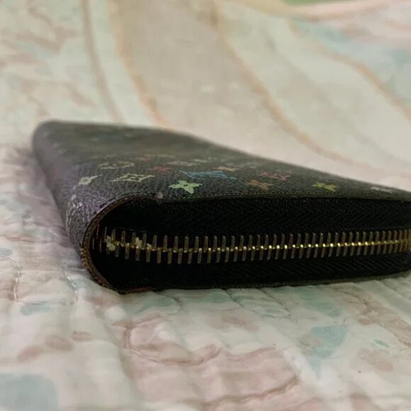 Louis Vuitton Monogram Multicolor Noir Wallet Zippy w/ Dust Bag USED Authentic - Picture 3 of 14
